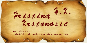 Hristina Krstonošić vizit kartica